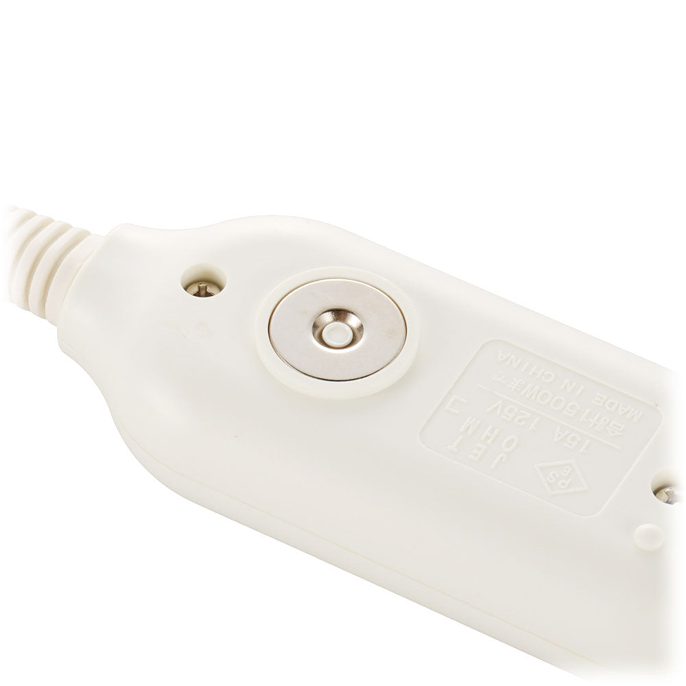 コード付タップ(3個口/2m/強力マグネット/難燃・耐熱ボディ/ホコリシャッター付/フリープラグ/ホワイト)_00-1674_HS-T32MGW22_OHM(オーム電機)