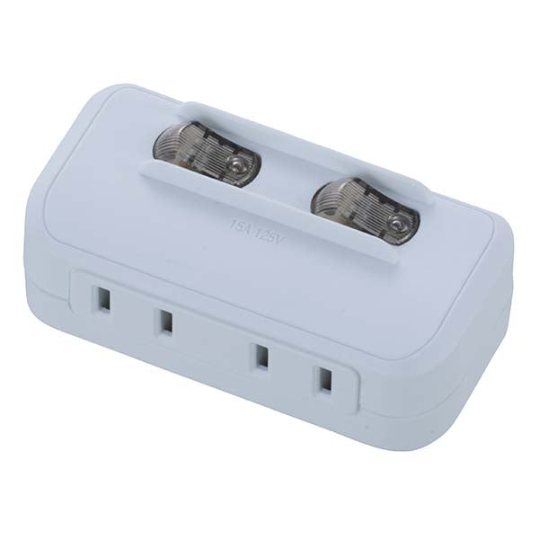 個別スイッチ付 節電タップ 2個口_00-1758_HS-A1758W_OHM(オーム電機)