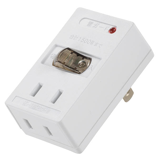 LEDスイッチ節電タップ 2個口 雷ガード_00-2242_HS-TMK2B2-W_OHM(オーム電機)