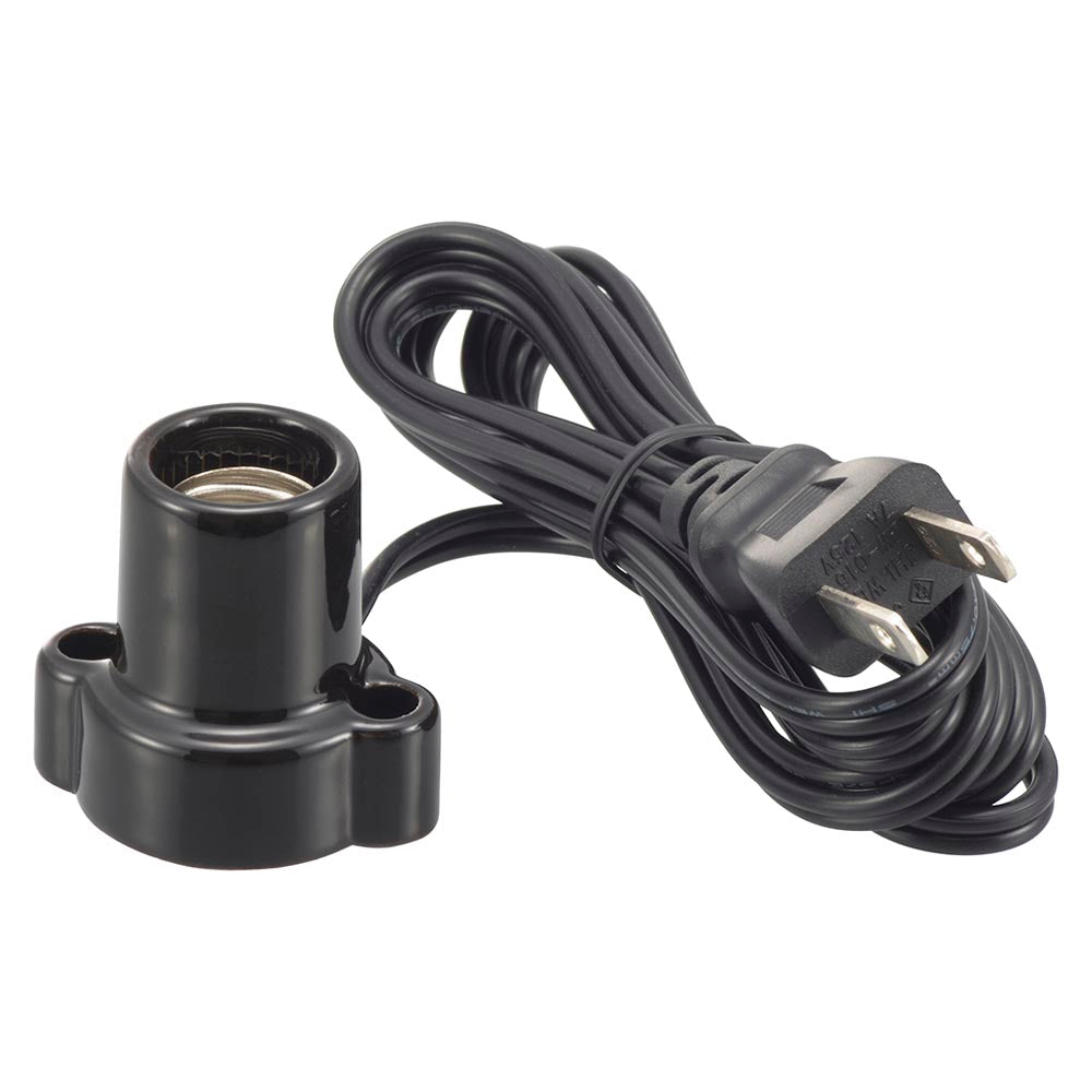 磁器レセップ(コード付/1.5m/1A-250V 口金E17用/ブラック)_00-7080_HS-L1715ZR-K_OHM(オーム電機)