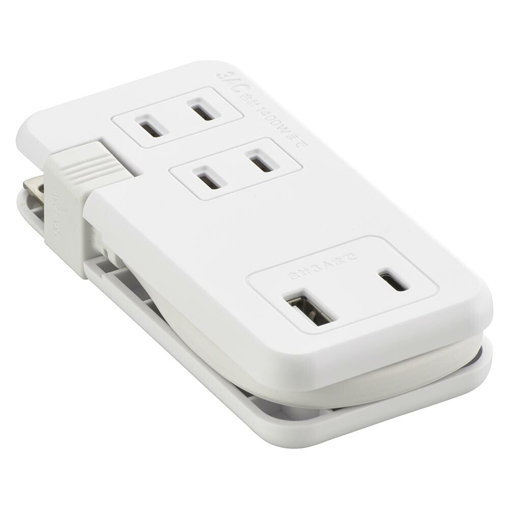 モバイルタップ【ケーブル収納】(ACコンセント×3、Type-A×1、Type-C×1/ケーブル23cm/ホワイト)_00-7083_HS-A3U1C115E-W_OHM(オーム電機)