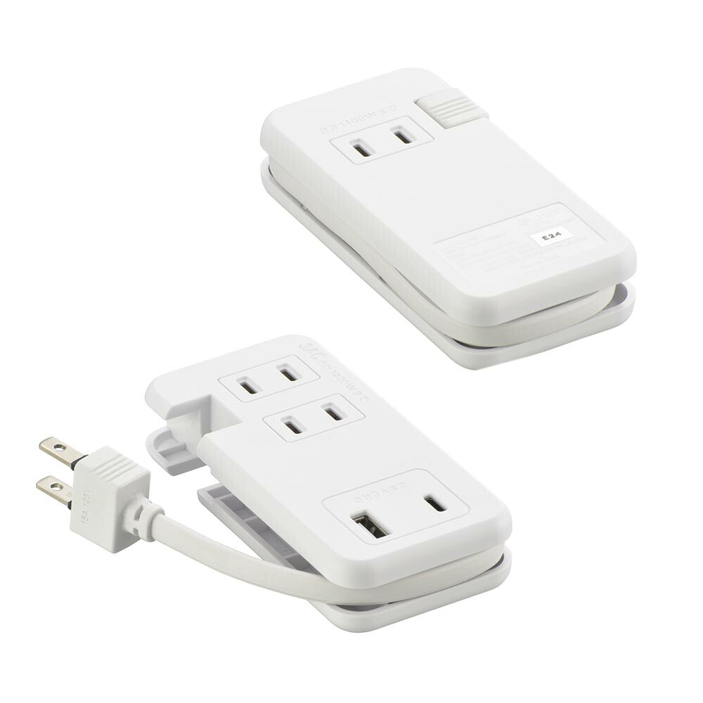 モバイルタップ【ケーブル収納】(ACコンセント×3、Type-A×1、Type-C×1/ケーブル23cm/ホワイト)_00-7083_HS-A3U1C115E-W_OHM(オーム電機)