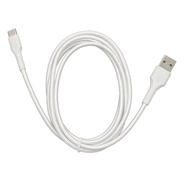 USBケーブル(Type-A to Type-C/3Aの高出力/ロングブッシュ形状/強化メッシュ/1.5m/ホワイト)_01-7182_SMT-L15KAC-W_OHM(オーム電機)