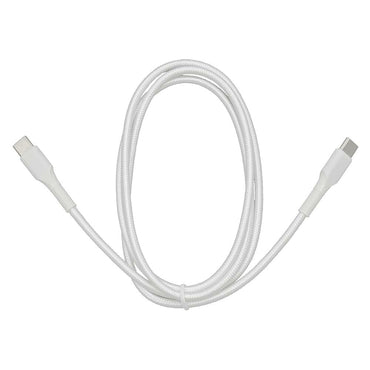 PD対応USBケーブル(Type-C to Type-C/ロングブッシュ形状/強化メッシュ/1m/ホワイト)_01-7184_SMT-L10KCC-W_OHM(オーム電機)