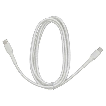 PD対応USBケーブル(Type-C to Type-C/ロングブッシュ形状/強化メッシュ/1.5m/ホワイト)_01-7185_SMT-L15KCC-W_OHM(オーム電機)