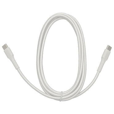 PD対応USBケーブル(Type-C to Type-C/ロングブッシュ形状/強化メッシュ/2m/ホワイト)_01-7186_SMT-L20KCC-W_OHM(オーム電機)