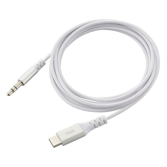 ヘッドホン変換アダプター(USB Type-C (オス)/φ3.5mmヘッドホンプラグ(オス)/DAC機能/ケーブル長1.8m)_01-7315_SMT-L18SP-W_OHM(オーム電機)