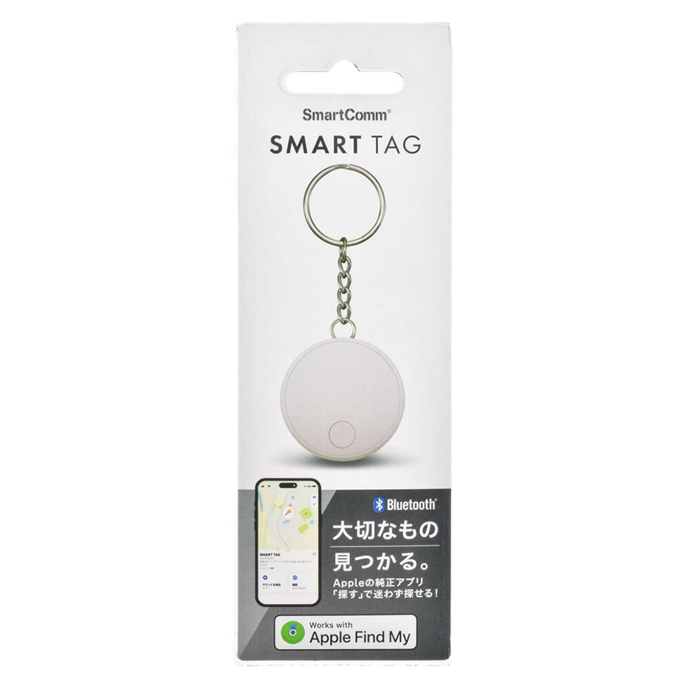スマートタグ(紛失防止タグ/3Vコイン形電池CR2032/Bluetooth/白)_01-7334_SMT-OB01-W_OHM(オーム電機)