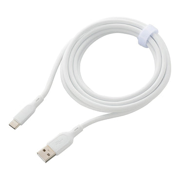 なめらかケーブル(2m/シリコンタイプ/USB-A to C/5V・3A対応/白)_01-7337_SMT-L20SAC-W_OHM(オーム電機)
