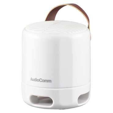 ワイヤレスラウンドスピーカー【高音質・重低音】(Bluetooth/USB-C充電式/AUX IN端子搭載/ホワイト)_03-2386_ASP-W125N-W_OHM(オーム電機)