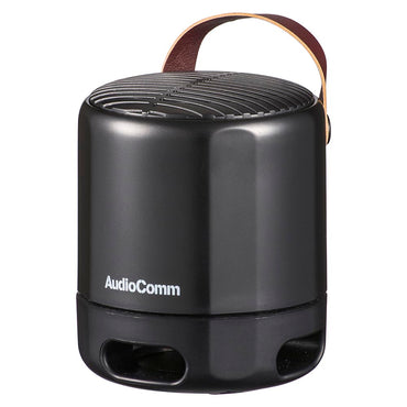 ワイヤレスラウンドスピーカー【高音質・重低音】(Bluetooth/USB-C充電式/AUX IN端子搭載/ブラック)_03-2387_ASP-W125N-K_OHM(オーム電機)