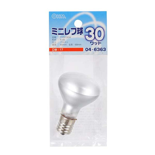 ミニレフ球(30W/フロスト/R-45/E17)_04-6363_LB-R4730-F_OHM(オーム電機)