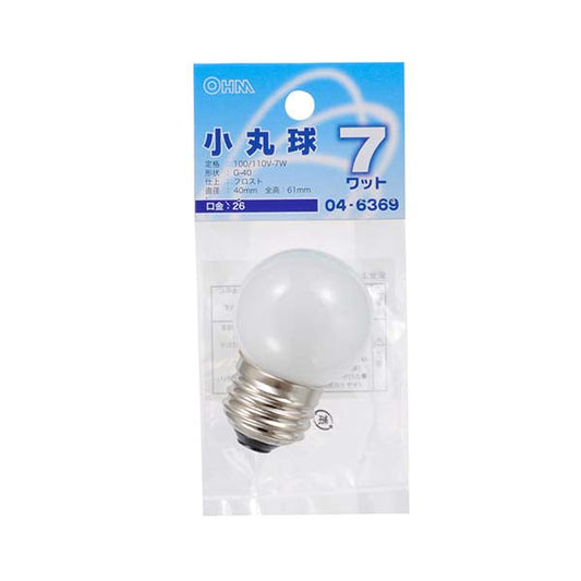 ミニボール球(7W/フロスト/G40/E26)_04-6369_LB-G4607-F_OHM(オーム電機)