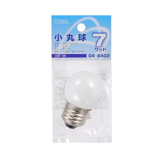 ミニボール球(7W/ホワイト/G40/E26)_04-6402_LB-G4607-W_OHM(オーム電機)