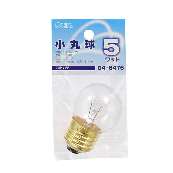 LB-G4605-C ミニボール球(5W/クリア/G40/E26)