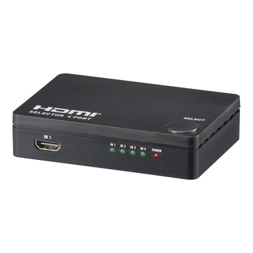 4ポート HDMIセレクター(HDMI 入力4ポート 出力1ポート/自動切換機能/本体に滑り止め/電源不要)_05-0589_AV-S4S6-K_OHM(オーム電機)