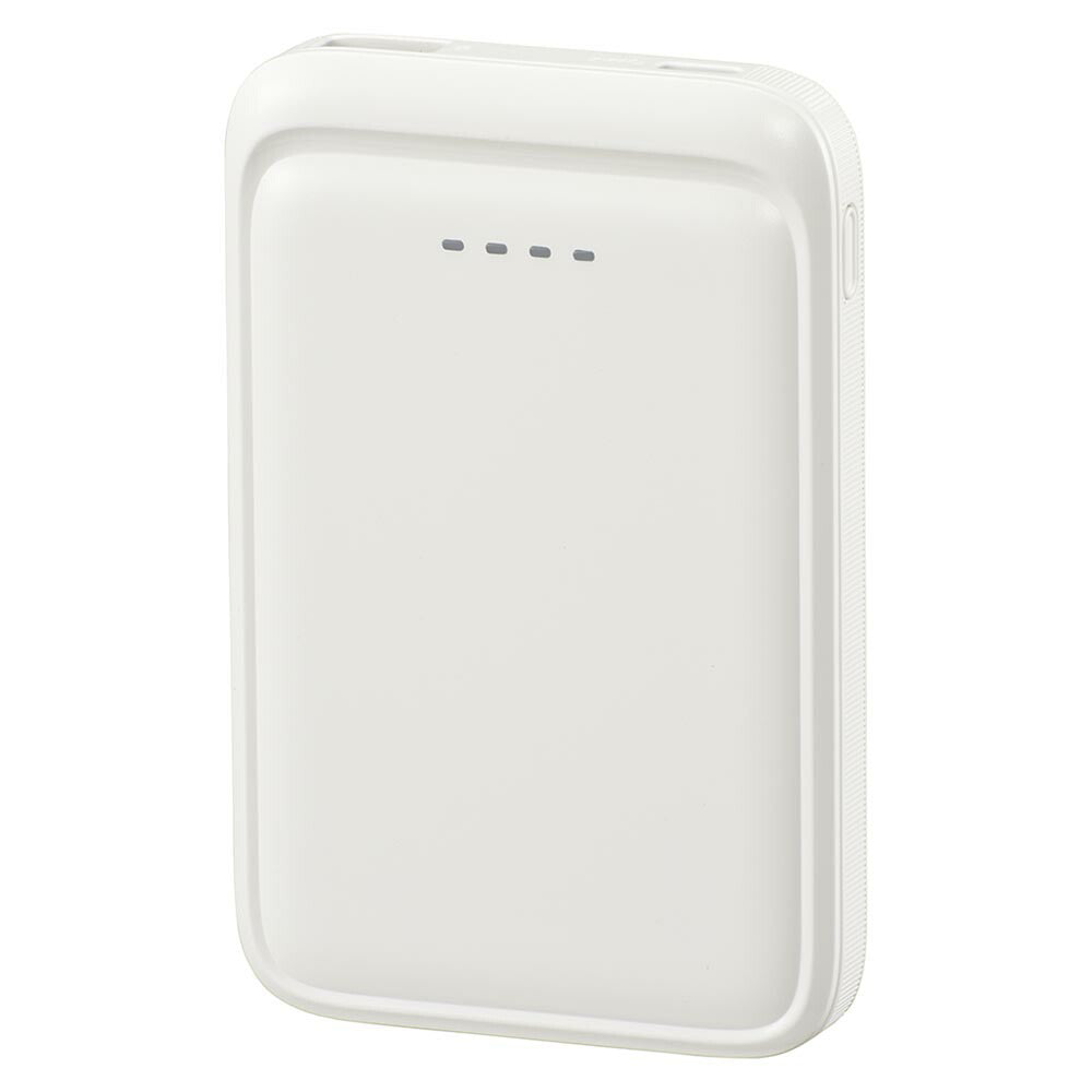 モバイルバッテリー(5000mAh/スマホ充電1回/2台同時充電可/USB AtoCケーブル付/ホイップクリーム)_05-0800_SMP-MB50-W_OHM(オーム電機)