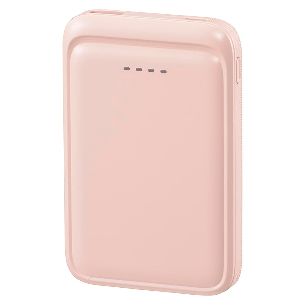 モバイルバッテリー(5000mAh/スマホ充電1回/2台同時充電可/USB AtoCケーブル付/シュガーピンク)_05-0802_SMP-MB50-PK_OHM(オーム電機)