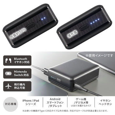 モバイルバッテリー(20000mAh/スマホ充電4回/PD20W/USB CtoCケーブル付/ブラック)_05-0815_SMP-PD200-K_OHM(オーム電機)