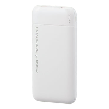 リン酸鉄モバイルバッテリー(10000mAh/22.5W/PD・QC対応/ホワイト)_05-1201_SMP-JV681_OHM(オーム電機)