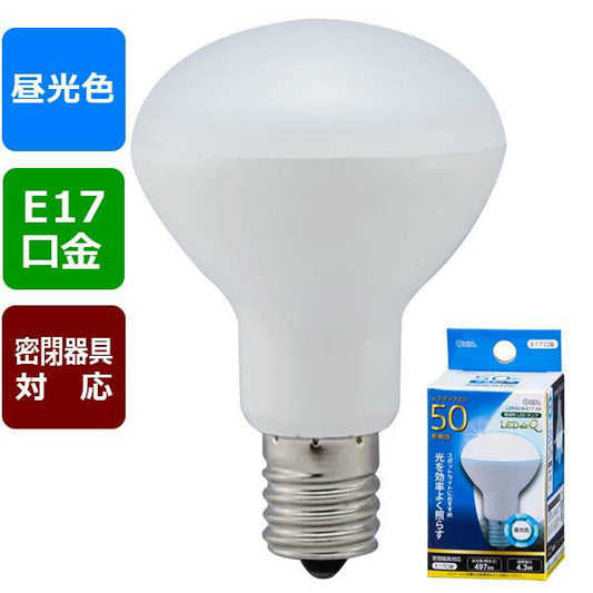 LED電球 レフランプミニ形(50形相当/497lm/昼光色/E17/配光角150°/密閉形器具対応)