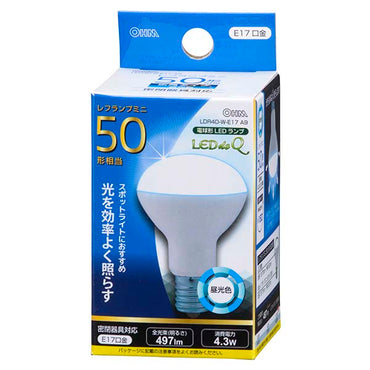 LED電球 レフランプミニ形(50形相当/497lm/昼光色/E17/配光角150°/密閉形器具対応)