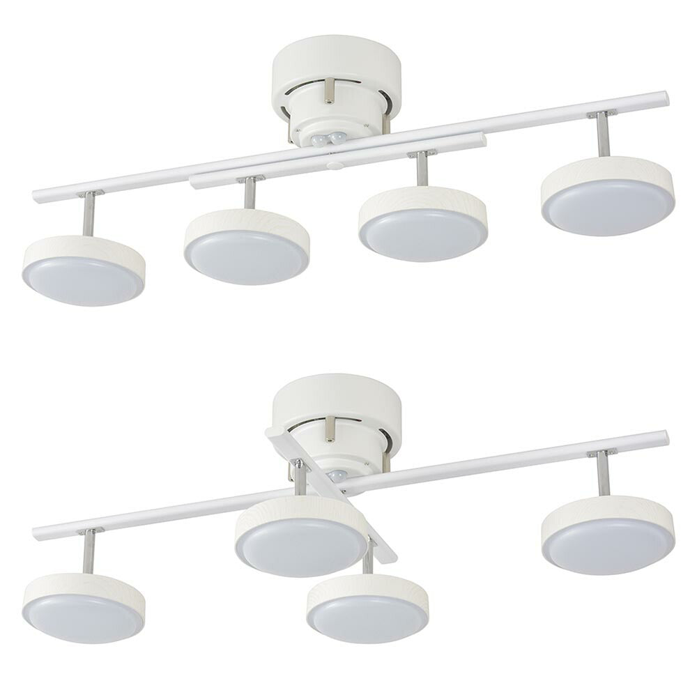 LED4灯シーリングライト(調光10段階/調色11段階/3800 lm/38W/~8畳/ホワイトウッド)_06-1647_LT-YLS4RC-W_OHM(オーム電機)