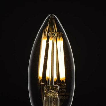 LEDフィラメントタイプ電球 シャンデリア球 クリア(60形相当/750lm/電球色/E26/全方向配光310°)