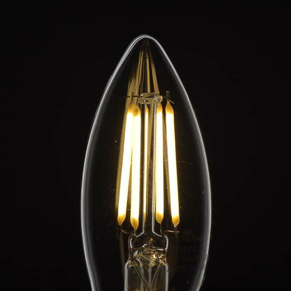 LDC4L/D C6 LEDフィラメントタイプ電球 シャンデリア球 クリア(40形相当/440lm/電球色/E26/全方向配光310°/調光器対応)