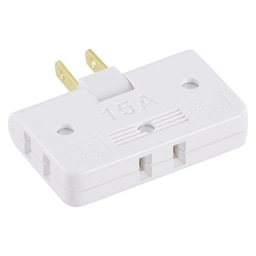 コーナータップ(3個口/合計1500Wまで/フリープラグ/ホワイト)_06-4964_HS-A39/W_OHM(オーム電機)