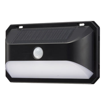 センサーウォールライト(明暗+人感センサー/600 lm/ソーラー発電式/昼光色/保護等級IP65/ブラック)_06-5183_LS-B600JW-SD2_OHM(オーム電機)