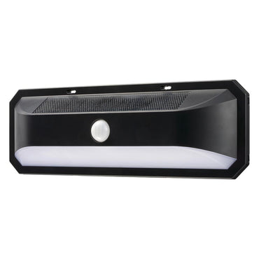 センサーウォールライト(明暗+人感センサー/800 lm/ソーラー発電式/昼光色/保護等級IP65/ブラック)_06-5184_LS-B800JW-SD2_OHM(オーム電機)