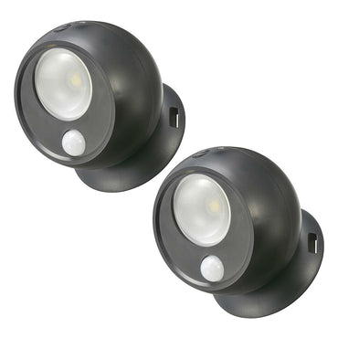 LEDセンサーボールライト(明暗+人感センサー/100 lm/昼光色/単4形×3本使用/IP65/ブラック/2個入)_06-5269_LT-SOW10-K 2P_OHM(オーム電機)