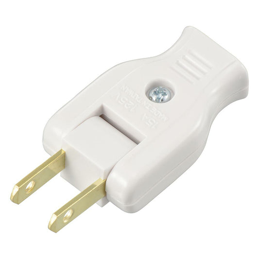 ムービープラグ(補修用/1500Wまで/15A-125V/ホワイト/パッケージあり)_06-5353_HS-HMVP/WP_OHM(オーム電機)