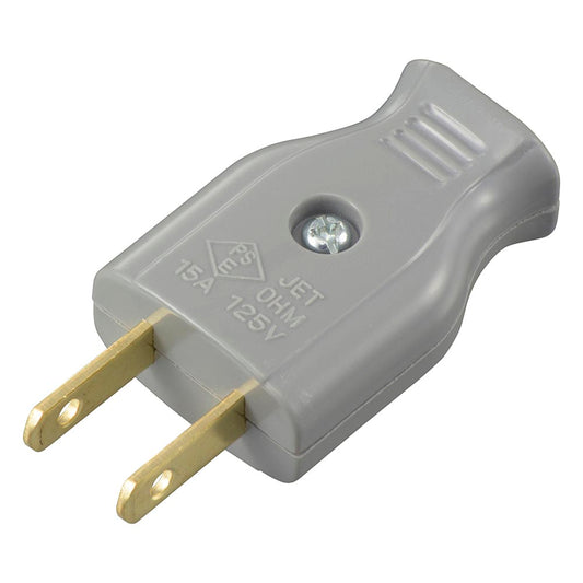 差込みプラグ(プラグ交換用/補修用/1500Wまで/15A-125V/グレー/パッケージ無)_06-5360_HS-HHP/H_OHM(オーム電機)