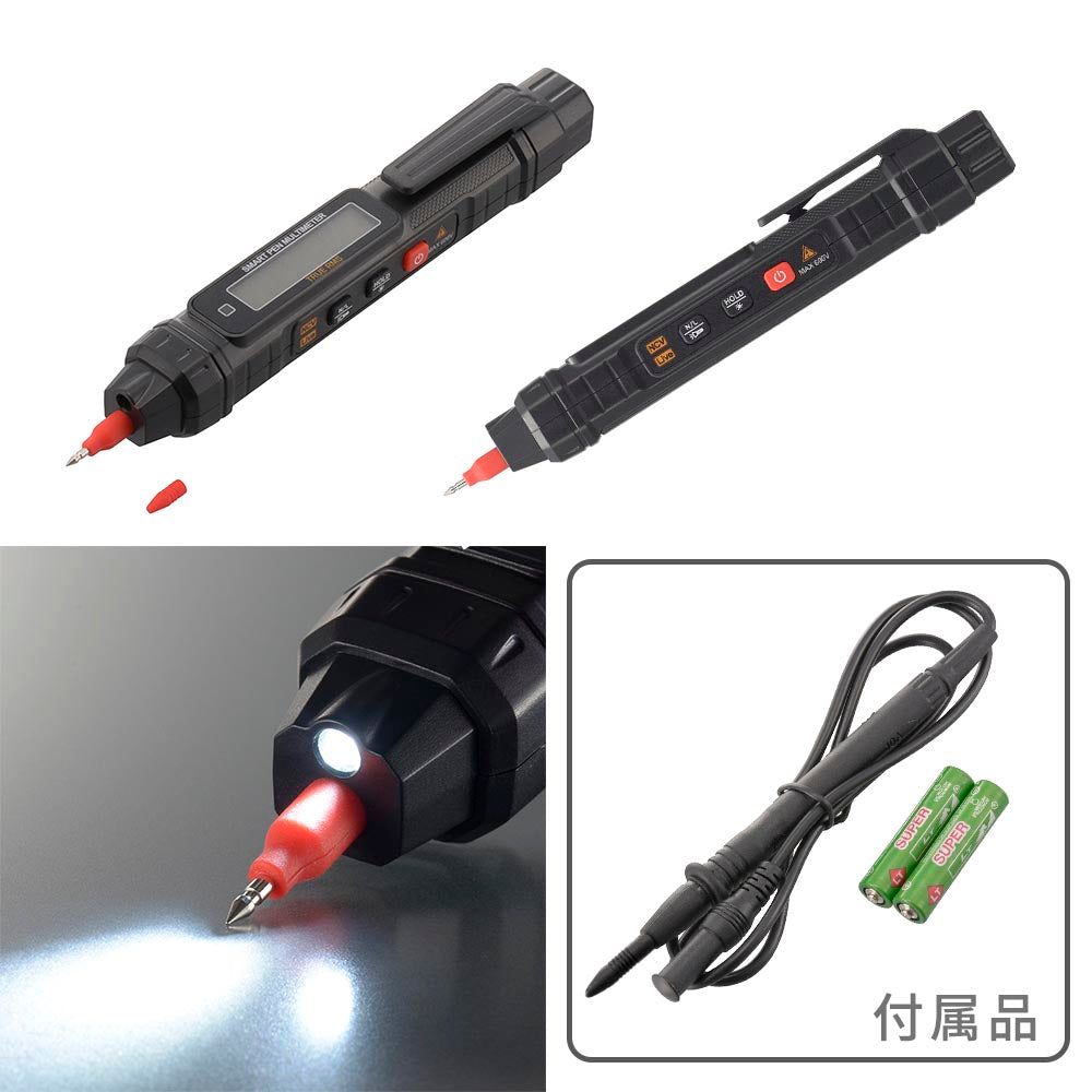 ペン型デジタルマルチテスター(LEDライト付/単4形×2本付属/連続使用10時間)_06-5401_TST-DP24_OHM(オーム電機)
