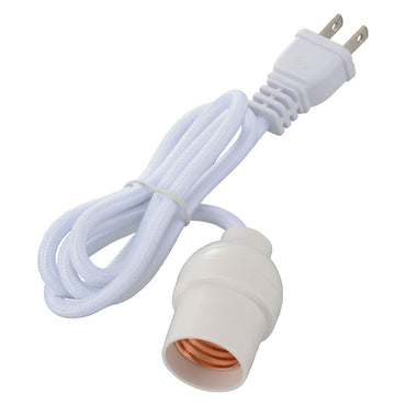 コード付ソケット(コンセント-E26/コード1m/白)_06-5437_HS-L26PL/W_OHM(オーム電機)