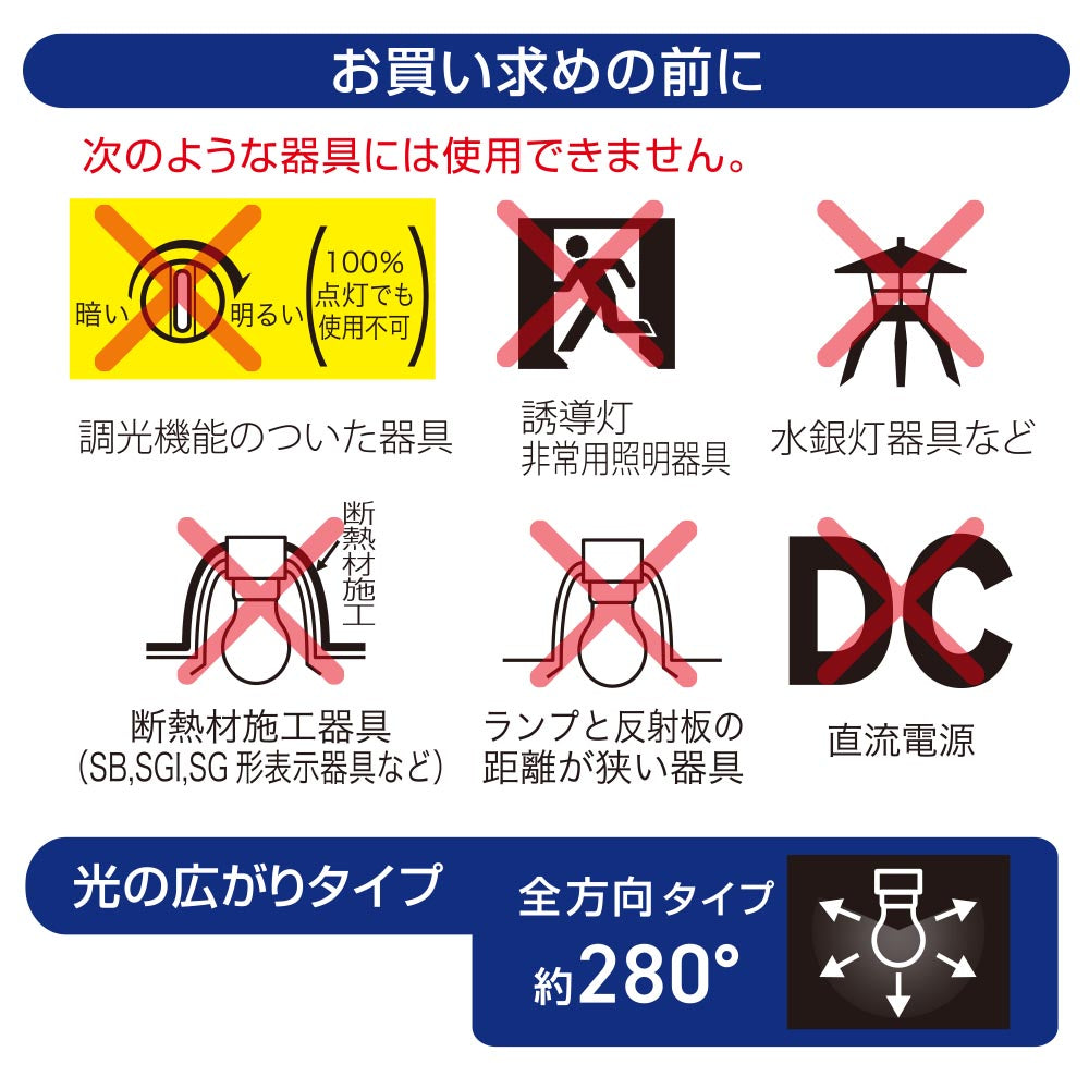 LED電球(60形相当/昼光色/890 lm/6.4W/E26/Ra83/全方向配光280°/密閉形器具対応)_06-5459_LDA6D-G AG59_OHM(オーム電機)