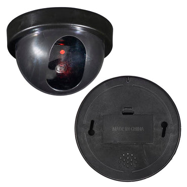 ダミーカメラ(電池式/単3形×2本使用/赤色LED24時間点滅/ステッカー付/ドーム型/ブラック)_07-8695_OSE-PDCW1_OHM(オーム電機)