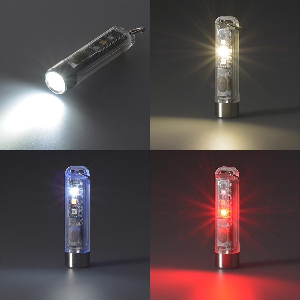 LEDキーライト(点灯モード8種類/400 lm/連続使用Low3時間/保護等級IPX4/USB充電式/シルバー)_08-1390_LH-K4UV37_OHM(オーム電機)