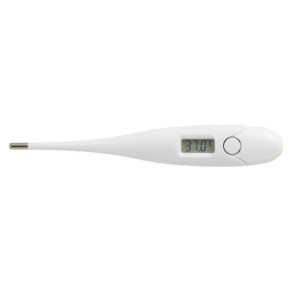 電子体温計(予測・実測式/予測検温15秒/測定精度±0.1℃/オートパワーオフ/収納ケース付/ボタン電池LR41付属/ホワイト)_08-1437_MT418-Y_OHM(オーム電機)