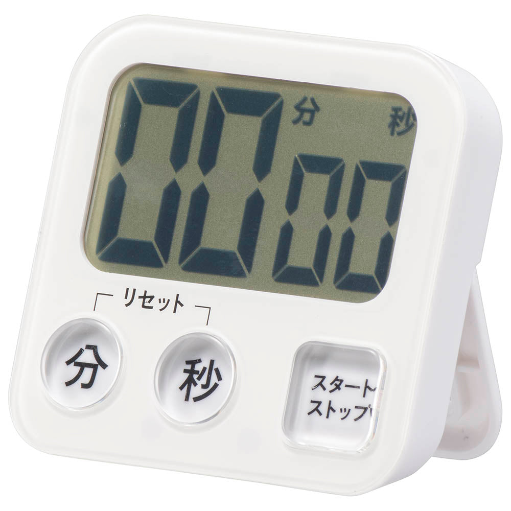 大画面タイマー(100分計/ガラスドア冷蔵庫対応用吸盤付/単4形×1本使用/ホワイト)_08-1456_COK-T131-W_OHM(オーム電機)