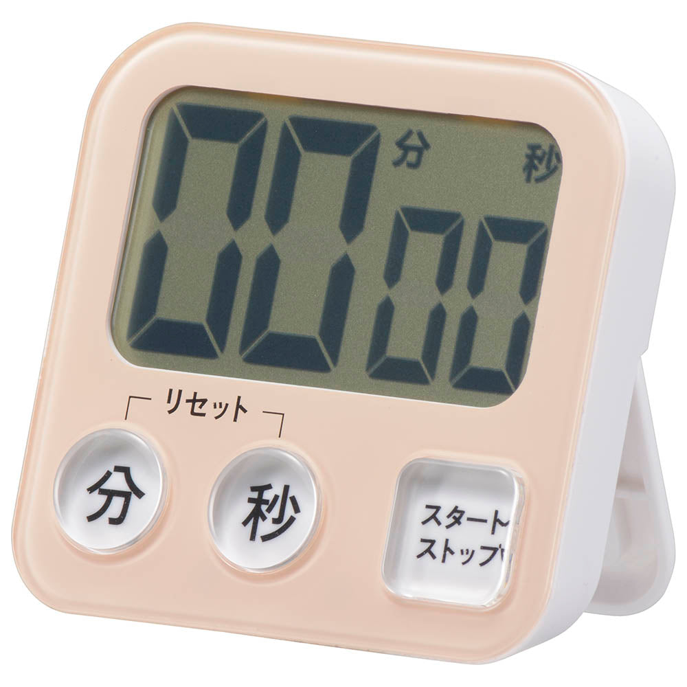 大画面タイマー(100分計/ガラスドア冷蔵庫対応用吸盤付/単4形×1本使用/ピンク)_08-1457_COK-T131-P_OHM(オーム電機)