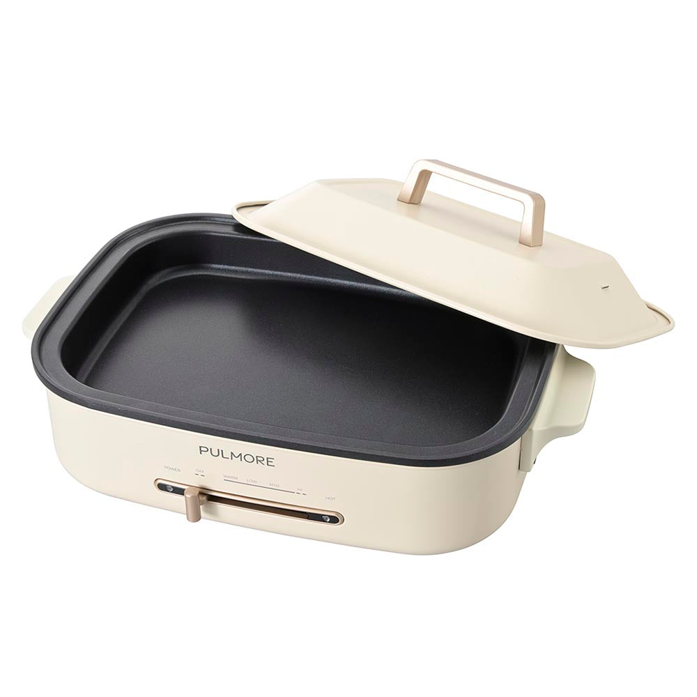 ホットプレート(800W/フッ素樹脂プレート/着脱式電源コード/質量2520g/ホワイト)_08-1461_COK-PYH800-W_OHM(オーム電機)