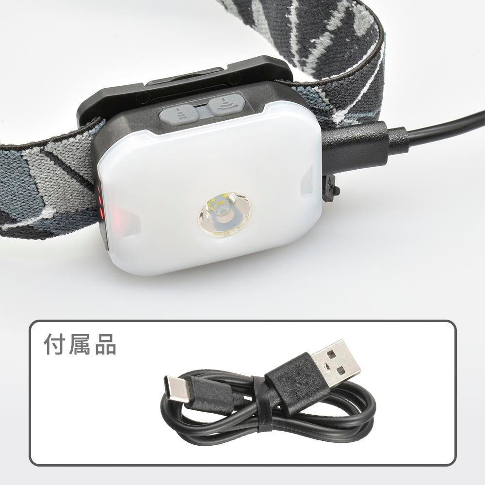 充電式マルチヘッドライト(USB充電 Type-C/スポット2段階調光/ワイド2段階調色/270 lm/連続点灯3~13時間/保護等級IPX4)_08-1665_LC-C27A7_OHM(オーム電機)