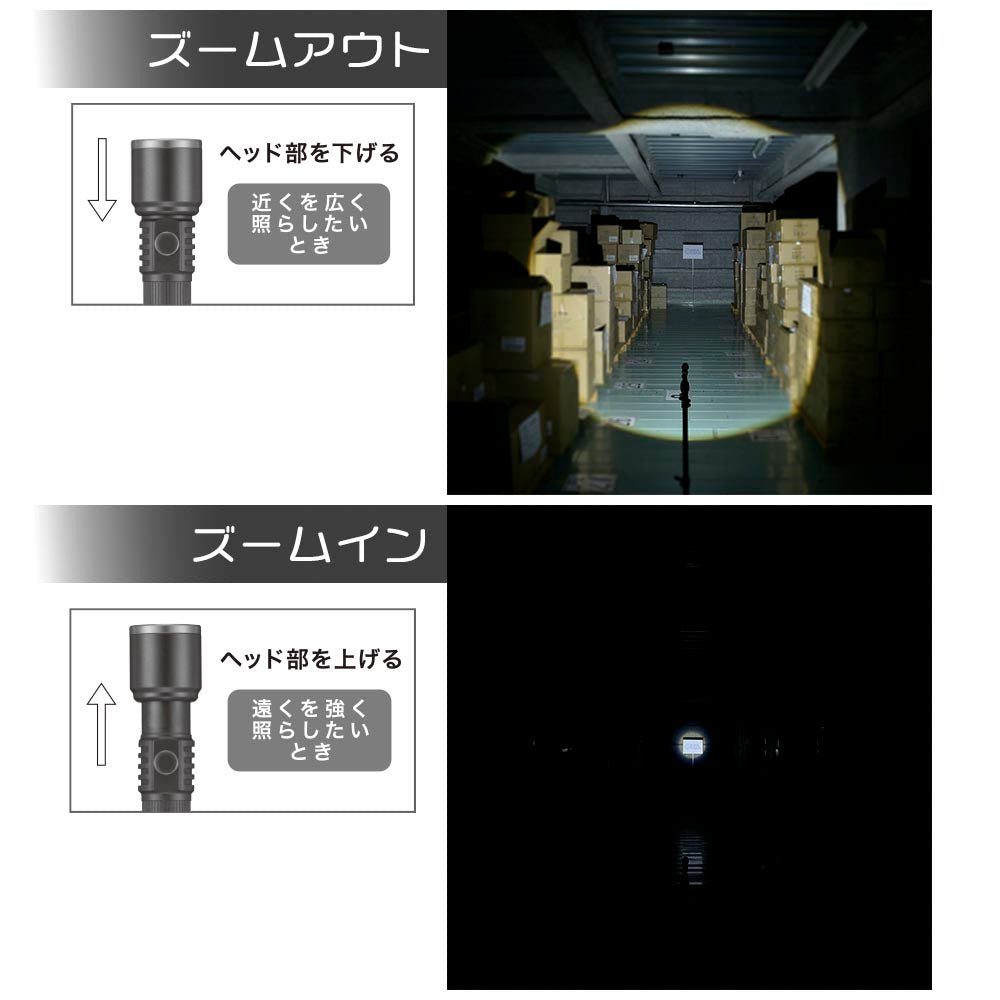 LEDアルミ懐中ライト(170 lm High時/単4形×1本・2本使用/保護等級 IPX4)_08-1713_LHA-P17A5_OHM(オーム電機)