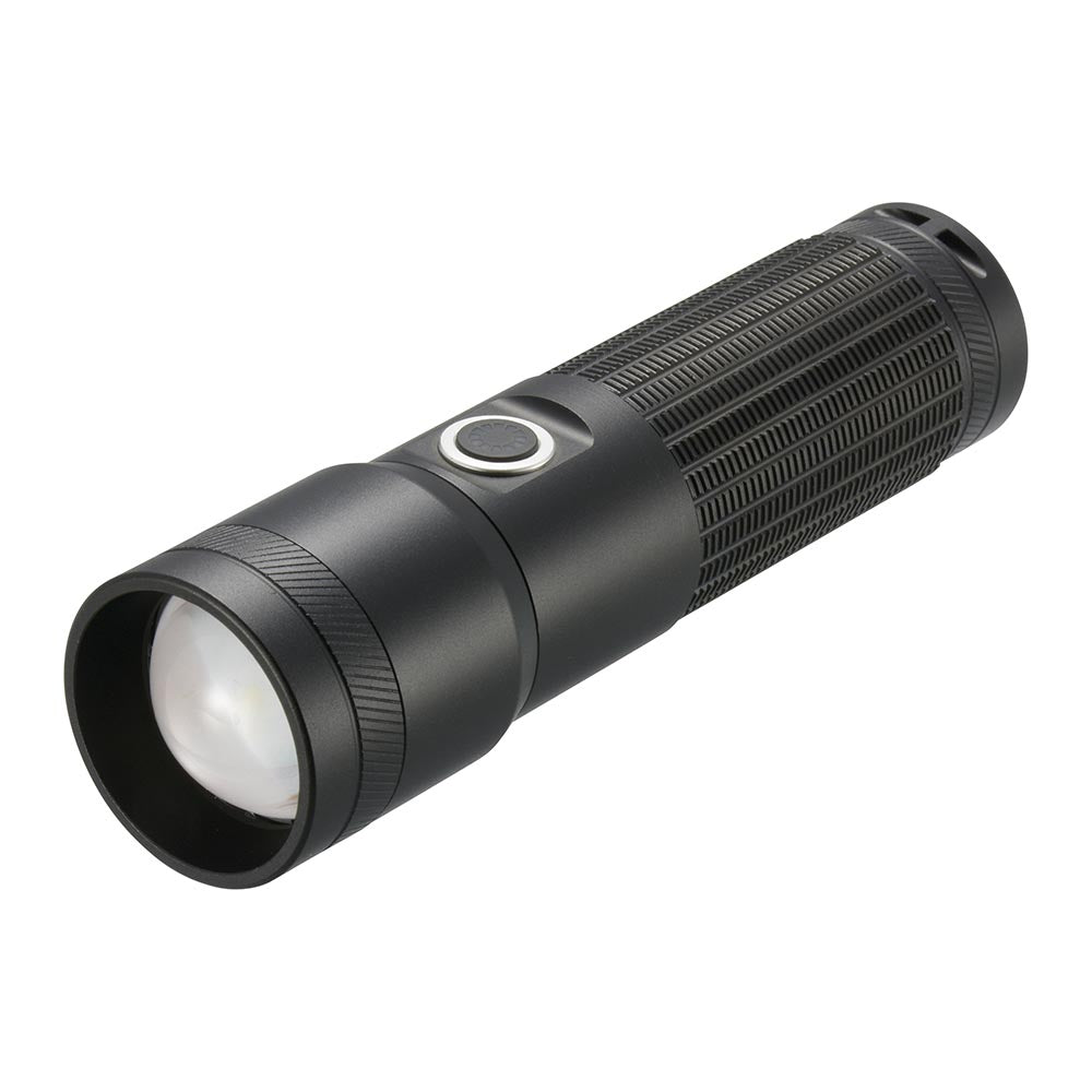LEDインジケーター付ライト(ズーム機能/白色LED/High550 lm/保護等級IPX6/連続点灯Low20時間/単3形×3本使用/マグネット付/ブラック)_08-1719_LHA-Z55A5_OHM(オーム電機)
