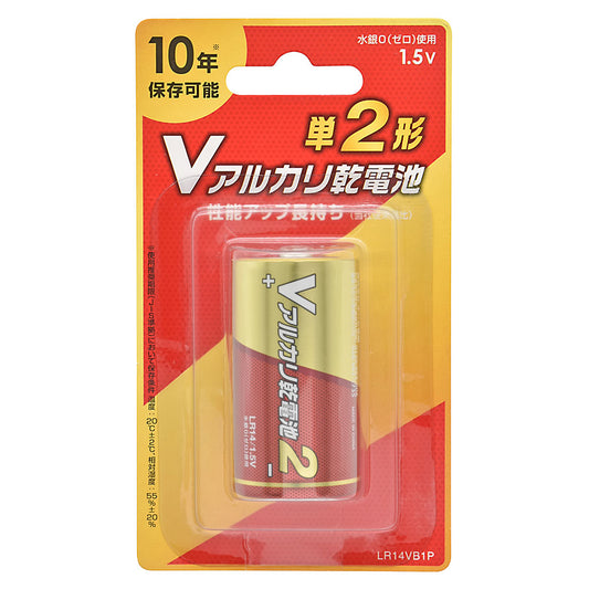 アルカリ乾電池 Vシリーズ (単2形×1本パック)_08-4132_LR14VB1P_OHM(オーム電機)