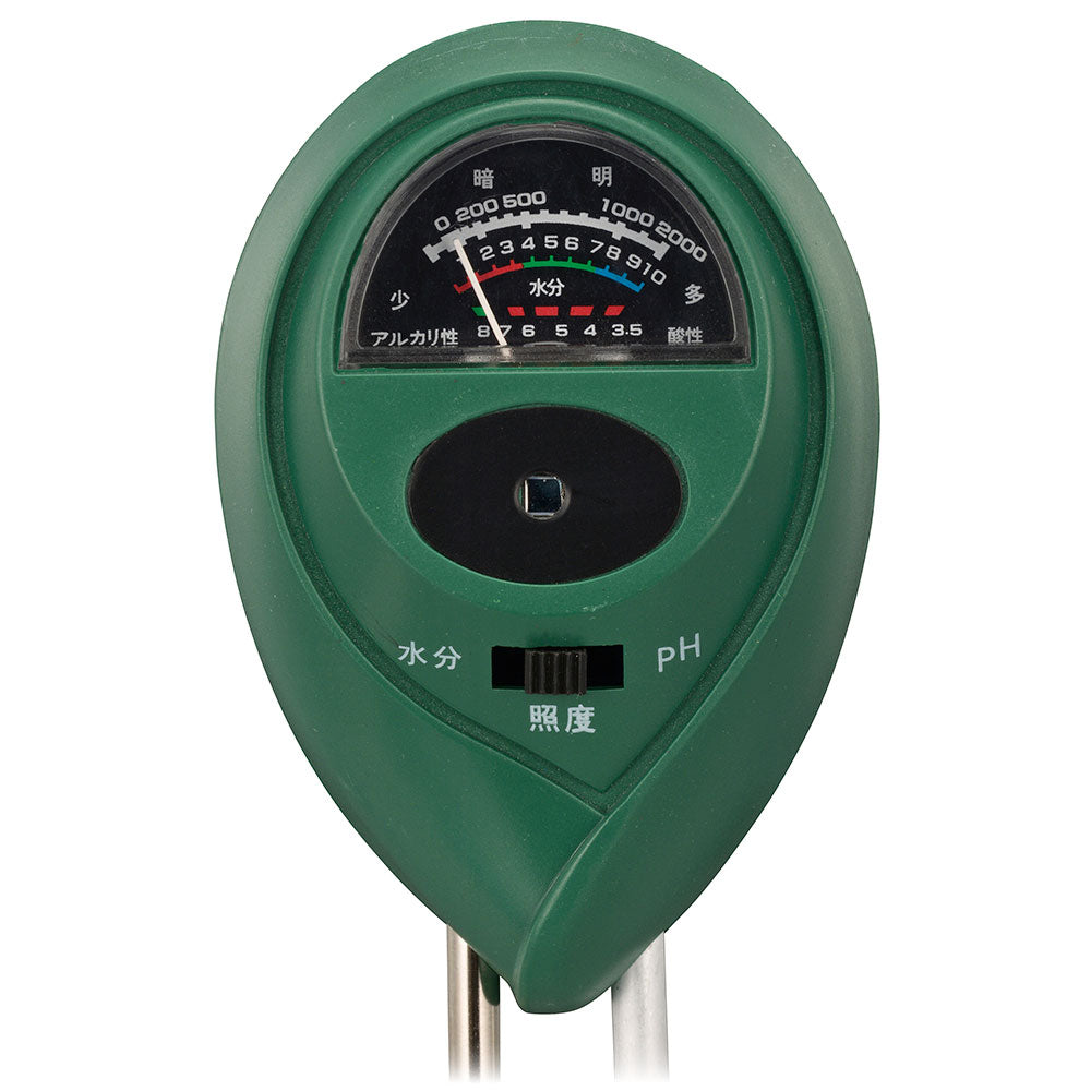 ガーデン用測定ツール(水分、照度、PH測定/電池不要/質量58g)_08-7004_SL-YG04SM2A_OHM(オーム電機)