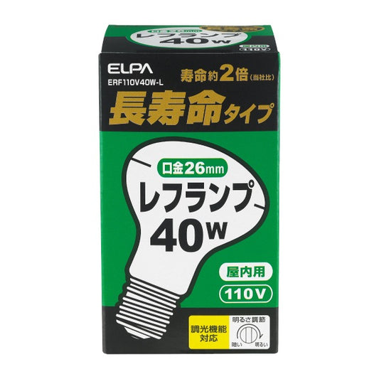長寿命レフランプ 40W E26 調光機能対応 ERF110V40W-L_ELPA(エルパ・朝日電器)